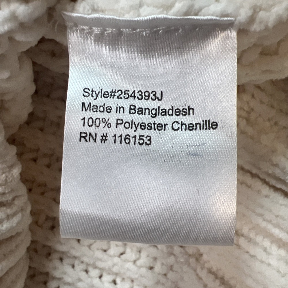 Proof Apparel Chunky Cable Knit Ivory Sweater V-neck Women's Size Medium-New - Picture 7 of 8